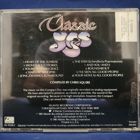 Yes – Classic Yes (1994) CD - Picture 2 of 4